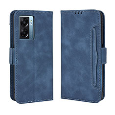 Custodia Portafoglio In Pelle Cover con Supporto BY3 per Oppo K10 5G India Blu