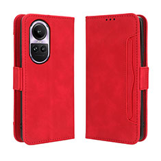 Custodia Portafoglio In Pelle Cover con Supporto BY3 per Oppo Reno10 5G Rosso