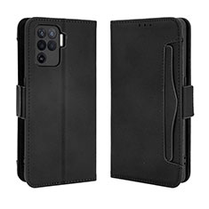 Custodia Portafoglio In Pelle Cover con Supporto BY3 per Oppo Reno5 F Nero