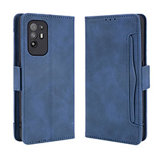 Custodia Portafoglio In Pelle Cover con Supporto BY3 per Oppo Reno5 Z 5G Blu