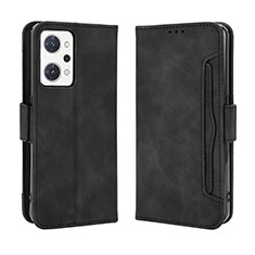 Custodia Portafoglio In Pelle Cover con Supporto BY3 per Oppo Reno7 A Nero