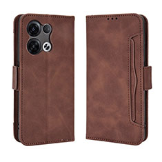 Custodia Portafoglio In Pelle Cover con Supporto BY3 per Oppo Reno8 Pro 5G Marrone