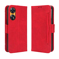 Custodia Portafoglio In Pelle Cover con Supporto BY3 per Oppo Reno8 T 4G Rosso