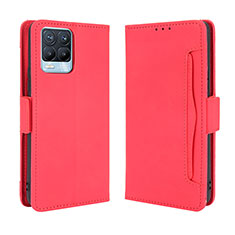 Custodia Portafoglio In Pelle Cover con Supporto BY3 per Realme 8 4G Rosso