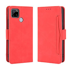 Custodia Portafoglio In Pelle Cover con Supporto BY3 per Realme C12 Rosso