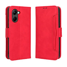 Custodia Portafoglio In Pelle Cover con Supporto BY3 per Realme C33 (2023) Rosso