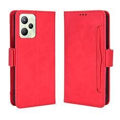 Custodia Portafoglio In Pelle Cover con Supporto BY3 per Realme C35 Rosso