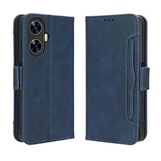 Custodia Portafoglio In Pelle Cover con Supporto BY3 per Realme C55 Blu