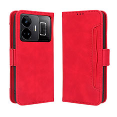 Custodia Portafoglio In Pelle Cover con Supporto BY3 per Realme GT Neo5 240W 5G Rosso