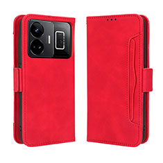 Custodia Portafoglio In Pelle Cover con Supporto BY3 per Realme GT Neo6 5G Rosso