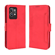 Custodia Portafoglio In Pelle Cover con Supporto BY3 per Realme GT2 Pro 5G Rosso