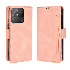 Custodia Portafoglio In Pelle Cover con Supporto BY3 per Realme Narzo 50A Rosa