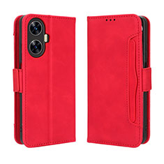 Custodia Portafoglio In Pelle Cover con Supporto BY3 per Realme Narzo N55 Rosso