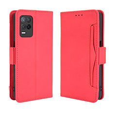 Custodia Portafoglio In Pelle Cover con Supporto BY3 per Realme Q3 5G Rosso