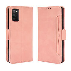 Custodia Portafoglio In Pelle Cover con Supporto BY3 per Samsung Galaxy A03s Rosa