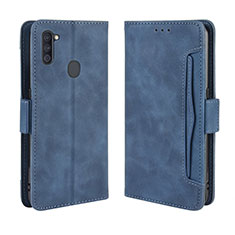 Custodia Portafoglio In Pelle Cover con Supporto BY3 per Samsung Galaxy A11 Blu