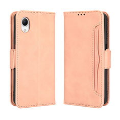 Custodia Portafoglio In Pelle Cover con Supporto BY3 per Samsung Galaxy A23 5G SC-56C Rosa