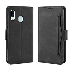 Custodia Portafoglio In Pelle Cover con Supporto BY3 per Samsung Galaxy A30 Nero