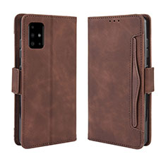 Custodia Portafoglio In Pelle Cover con Supporto BY3 per Samsung Galaxy A51 5G Marrone