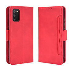 Custodia Portafoglio In Pelle Cover con Supporto BY3 per Samsung Galaxy F02S SM-E025F Rosso