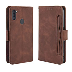 Custodia Portafoglio In Pelle Cover con Supporto BY3 per Samsung Galaxy M11 Marrone