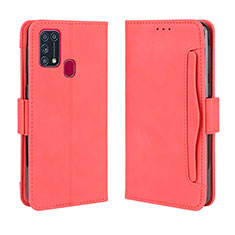 Custodia Portafoglio In Pelle Cover con Supporto BY3 per Samsung Galaxy M31 Prime Edition Rosso