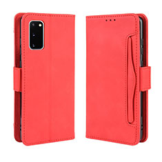 Custodia Portafoglio In Pelle Cover con Supporto BY3 per Samsung Galaxy S20 5G Rosso