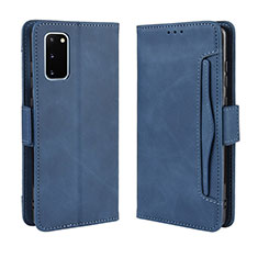 Custodia Portafoglio In Pelle Cover con Supporto BY3 per Samsung Galaxy S20 Blu