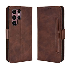 Custodia Portafoglio In Pelle Cover con Supporto BY3 per Samsung Galaxy S24 Ultra 5G Marrone