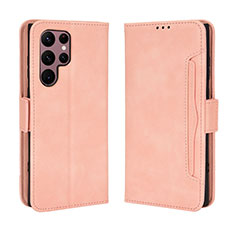 Custodia Portafoglio In Pelle Cover con Supporto BY3 per Samsung Galaxy S25 Ultra 5G Rosa