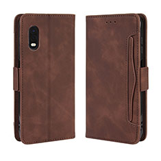 Custodia Portafoglio In Pelle Cover con Supporto BY3 per Samsung Galaxy XCover Pro Marrone