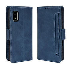 Custodia Portafoglio In Pelle Cover con Supporto BY3 per Sharp Aquos wish Blu