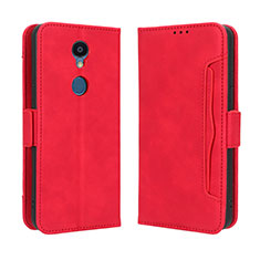 Custodia Portafoglio In Pelle Cover con Supporto BY3 per Sharp Rouvo V Rosso