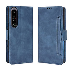 Custodia Portafoglio In Pelle Cover con Supporto BY3 per Sony Xperia 1 IV Blu