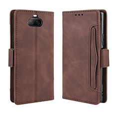 Custodia Portafoglio In Pelle Cover con Supporto BY3 per Sony Xperia 8 Marrone