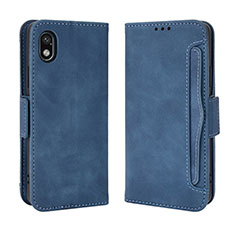 Custodia Portafoglio In Pelle Cover con Supporto BY3 per Sony Xperia Ace III SOG08 Blu