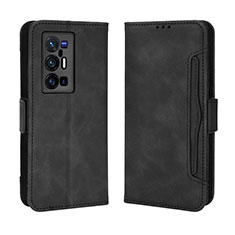 Custodia Portafoglio In Pelle Cover con Supporto BY3 per Vivo X70 Pro+ Plus 5G Nero