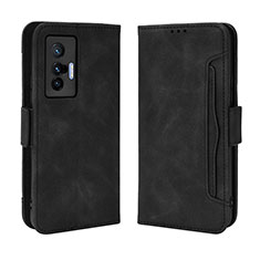 Custodia Portafoglio In Pelle Cover con Supporto BY3 per Vivo X70t Nero