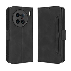 Custodia Portafoglio In Pelle Cover con Supporto BY3 per Vivo X90 Pro+ Plus 5G Nero