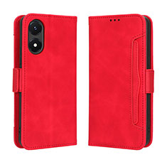 Custodia Portafoglio In Pelle Cover con Supporto BY3 per Vivo Y02S Rosso