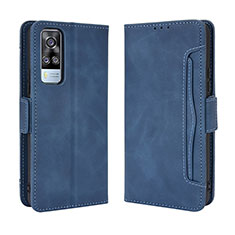 Custodia Portafoglio In Pelle Cover con Supporto BY3 per Vivo Y53s NFC Blu