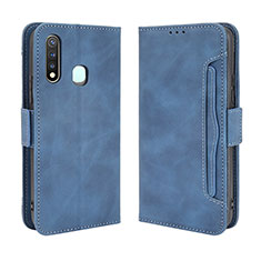 Custodia Portafoglio In Pelle Cover con Supporto BY3 per Vivo Y5s Blu