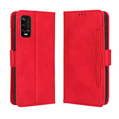 Custodia Portafoglio In Pelle Cover con Supporto BY3 per Wiko Power U10 Rosso