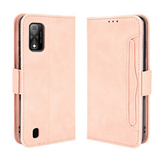 Custodia Portafoglio In Pelle Cover con Supporto BY3 per Wiko Ride 3 Rosa