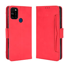 Custodia Portafoglio In Pelle Cover con Supporto BY3 per Wiko View5 Rosso