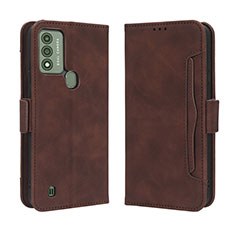 Custodia Portafoglio In Pelle Cover con Supporto BY3 per Wiko Voix Marrone