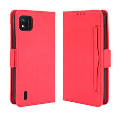 Custodia Portafoglio In Pelle Cover con Supporto BY3 per Wiko Y62 Rosso