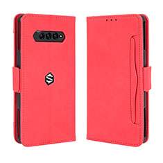 Custodia Portafoglio In Pelle Cover con Supporto BY3 per Xiaomi Black Shark 4 5G Rosso