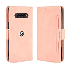 Custodia Portafoglio In Pelle Cover con Supporto BY3 per Xiaomi Black Shark 4 Pro 5G Rosa