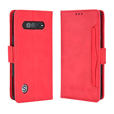 Custodia Portafoglio In Pelle Cover con Supporto BY3 per Xiaomi Black Shark 5 RS 5G Rosso